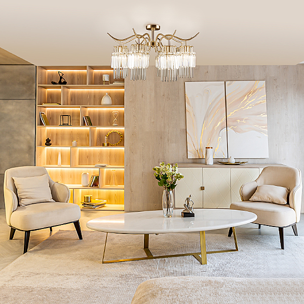 Потолочная люстра Sevilia 10119/8 золото/прозрачный хрусталь Strotskis