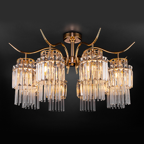 Потолочная люстра Sevilia 10119/8 золото/прозрачный хрусталь Strotskis