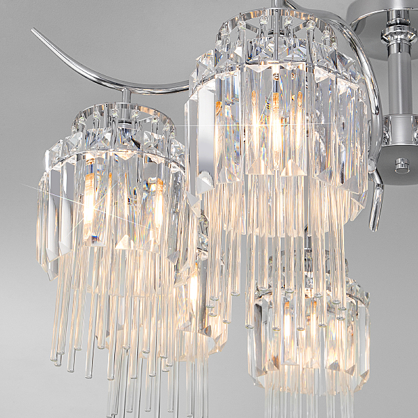 Потолочная люстра Sevilia 10119/8 хром/прозрачный хрусталь Strotskis