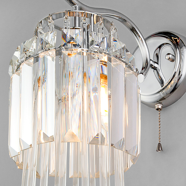 Настенное бра Sevilia 10119/1 хром/прозрачный хрусталь Strotskis