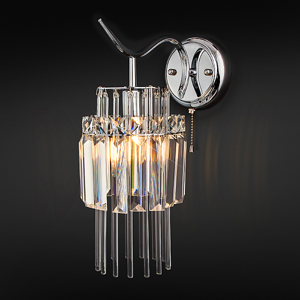 Настенное бра Sevilia 10119/1 хром/прозрачный хрусталь Strotskis