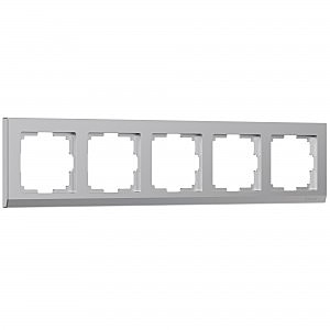 Рамка W0051806/ Рамка на 5 постов (серебряный)