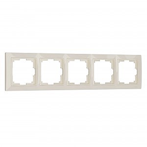 Рамка W0052003/ Рамка на 5 постов (слоновая кость, basic)