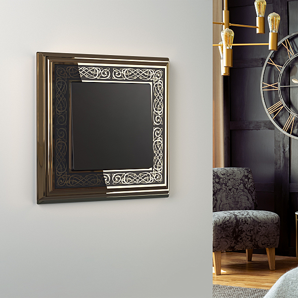 Выключатель W1112008/ Выключатель одноклавишный проходной (черный матовый)