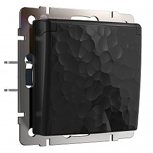 Розетка W1271208/ Розетка влагозащ. с зазем. с защит. крышкой и шторками (черный)