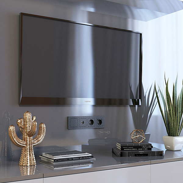 Накладка на механизм W1279508/ Накладка для розетки USB (черный)