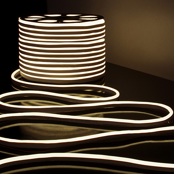 Светодиодный шнур LS 001 220V 9,6 IP67 Гибкий неон LS001 220V 9.6W 120Led 2835 IP67 4200K односторонний дневной белый, 50 м