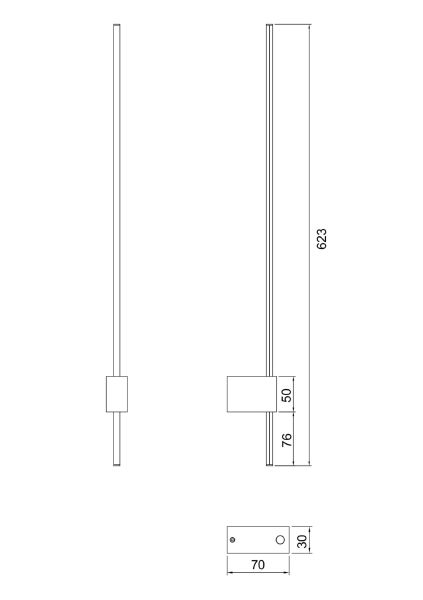 Настенный светильник Pars C070WL-L6GB3K