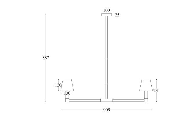 Люстра на штанге Tet-A-Tet MOD104PL-09B