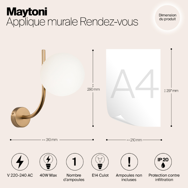 Настенное бра Rendez-Vous MOD109WL-01BS