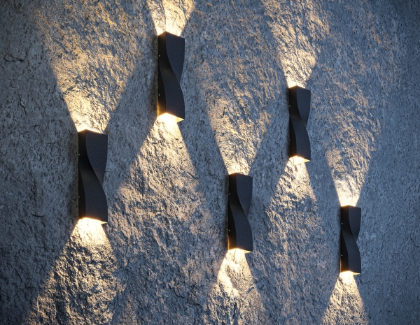 Уличный настенный светильник Twist O040WL-L11B3K