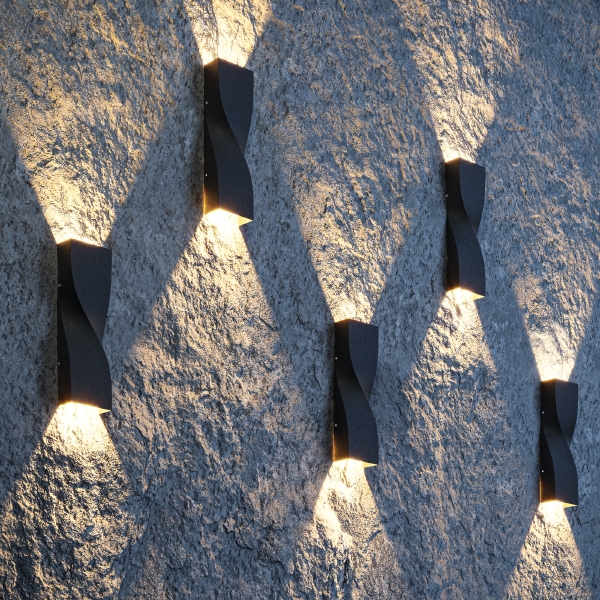 Уличный настенный светильник Twist O040WL-L11B3K