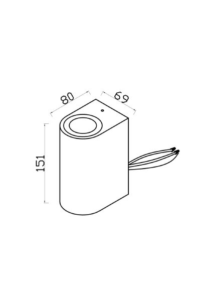 Уличный настенный светильник Slat O044WL-02B
