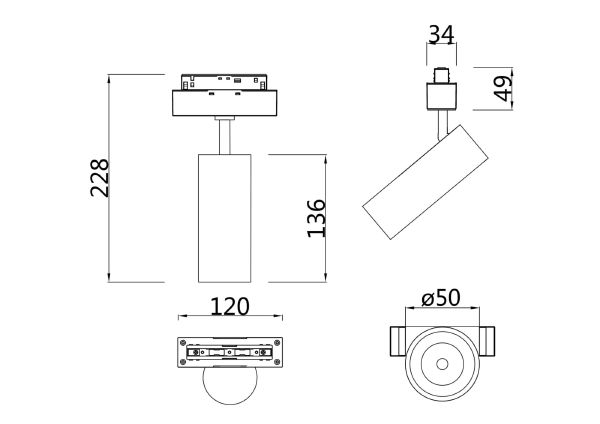 Трековый светильник Focus LED Gravity TR019-2-10W4K-W