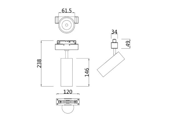 Трековый светильник Focus LED Gravity TR019-2-15W4K-W