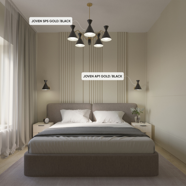 Люстра на штанге Joven JOVEN SP5 GOLD/BLACK