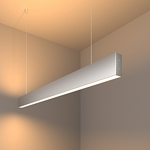 Светильник подвесной Grand Линейный светодиодный подвесной двусторонний светильник 103см 40W 3000K матовое серебро (101-200-40-