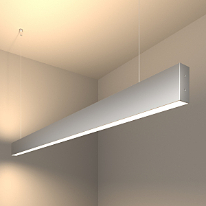 Светильник подвесной Grand Линейный светодиодный подвесной двусторонний светильник 128см 50W 4200K матовое серебро (101-200-40-