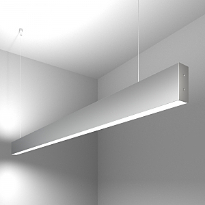 Светильник подвесной Grand Линейный светодиодный подвесной двусторонний светильник 128см 50W 6500K матовое серебро (101-200-40-