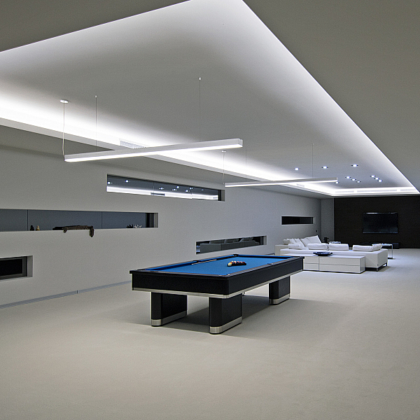 Светильник подвесной Grand Линейный светодиодный подвесной односторонний светильник 103см 20W 3000K матовое серебро (101-200-30