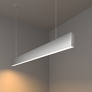 Светильник подвесной Grand Линейный светодиодный подвесной односторонний светильник 103см 20W 3000K матовое серебро (101-200-30