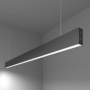 Светильник подвесной Grand Линейный светодиодный подвесной односторонний светильник 128см 25W 6500K черная шагрень (101-200-30-