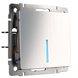 Выключатель Werkel W1112102/ Выключатель одноклавишный проходной с подсветкой (глянцевый никель)