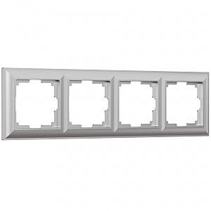 Рамка W0042206/ Рамка на 4 поста (серебряный)