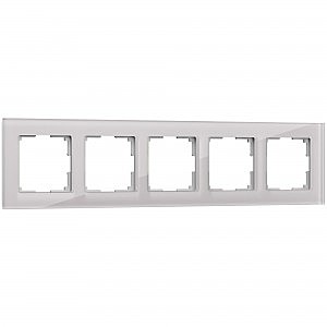 Рамка W0051117/ Рамка на 5 постов (дымчатый,стекло)
