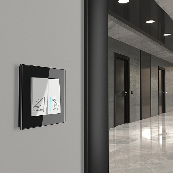 Выключатель W1120801/ Выключатель двухклавишный для отелей (белый)