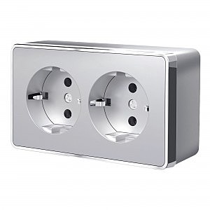 Розетка W5072106/ Розетка двойная с заземлением Gallant (серебряный)