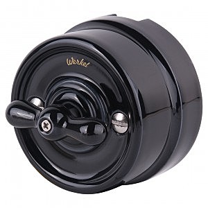 Выключатель W5612008/ Переключатель одноклавишный (черный) Ретро