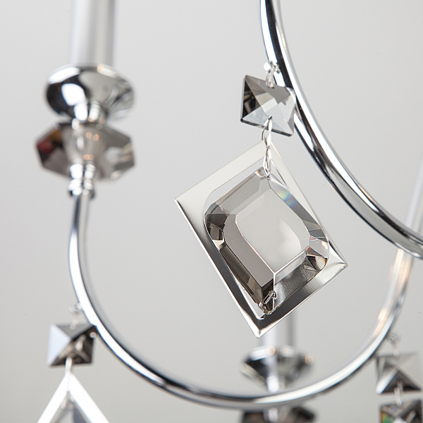 Подвесная люстра Telao 10120/5 хром/дымчатый хрусталь Strotskis Smart