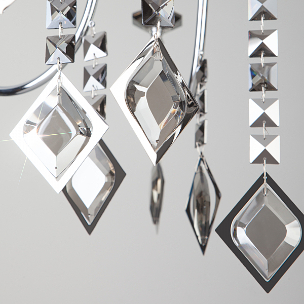 Подвесная люстра Telao 10120/8 хром/дымчатый хрусталь Strotskis Smart