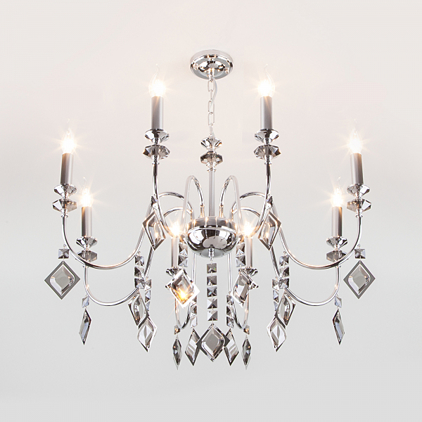 Подвесная люстра Telao 10120/8 хром/дымчатый хрусталь Strotskis Smart