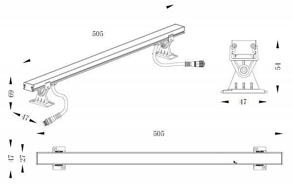 Уличный настенный светильник Mini Wall Washer 732019