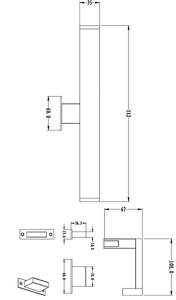 Подсветка зеркал и полок Louise 687133