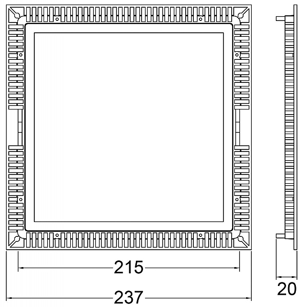 Встраиваемый светильник LED Panel Square 20 565160