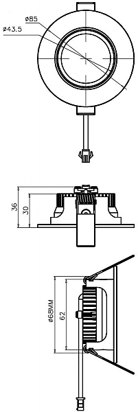 Встраиваемый светильник COB-68 565300