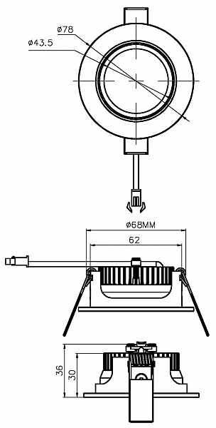 Встраиваемый светильник COB-68 565265