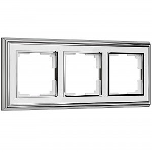 Рамка Werkel W0031331/ Рамка на 3 поста Palacio (хром/белый)