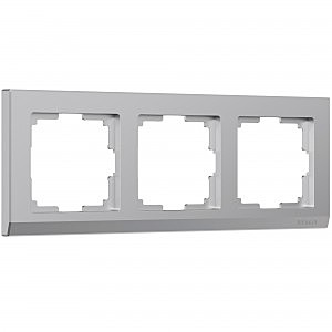 Рамка Werkel W0031806/ Рамка на 3 поста Stark (серебряный)