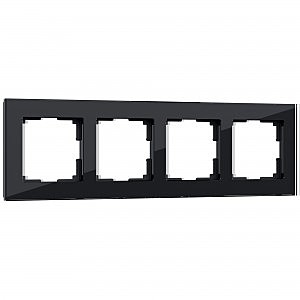 Рамка Werkel W0041108/ Рамка на 4 поста Favorit (черный,стекло)