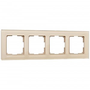 Рамка Werkel W0041111/ Рамка на 4 поста Favorit (шампань,стекло)