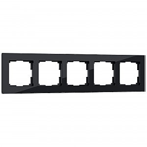 Рамка Werkel W0051108/ Рамка на 5 постов Favorit (черный,стекло)