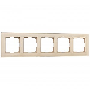 Рамка Werkel W0051111/ Рамка на 5 постов Favorit (шампань,стекло)