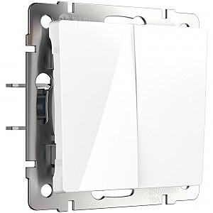 Выключатель Встраиваемые механизмы белые W1122001/ Выключатель двухклавишный проходной (белый)