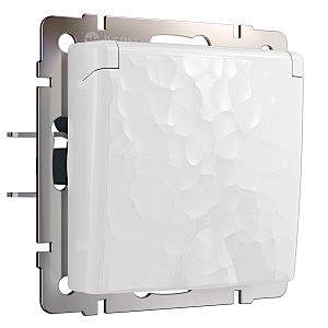 Розетка Werkel W1271201/ Розетка влагозащ. с зазем. с защит. крышкой и шторками (hammer белый)