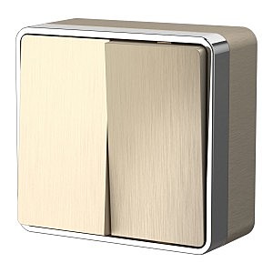 Выключатель Werkel W5020010/ Выключатель двухклавишный Gallant (шампань рифленый)