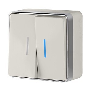 Выключатель Werkel W5020103/ Выключатель двухклавишный с подсветкой Gallant (слоновая кость)